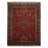 Multi Size Rose Midnight Blue Ivory Color Hand Knotted Sarouk New Zealand Wool Traditional Oriental Rug